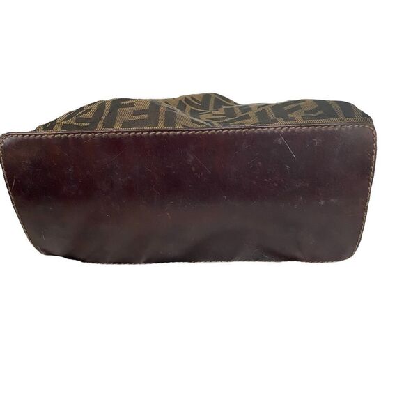 Authentic FENDI  “Zucca Canvas Tote Bag”. Unlined with leather bottom & straps - Picture 11 of 16